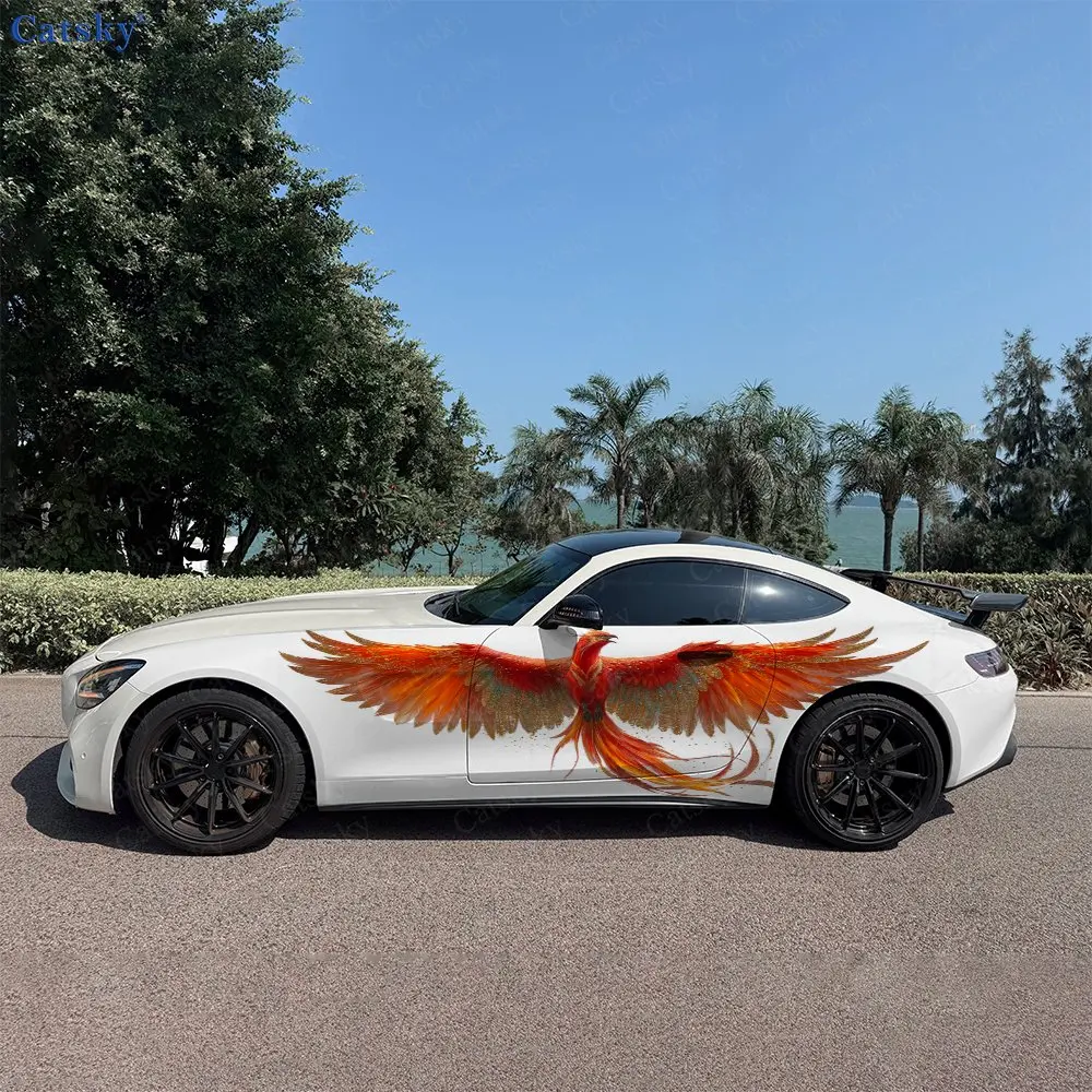 Car Accessories Phoenix - 2 stuks Spread-Wing Fire Phoenix autozijwraps,
