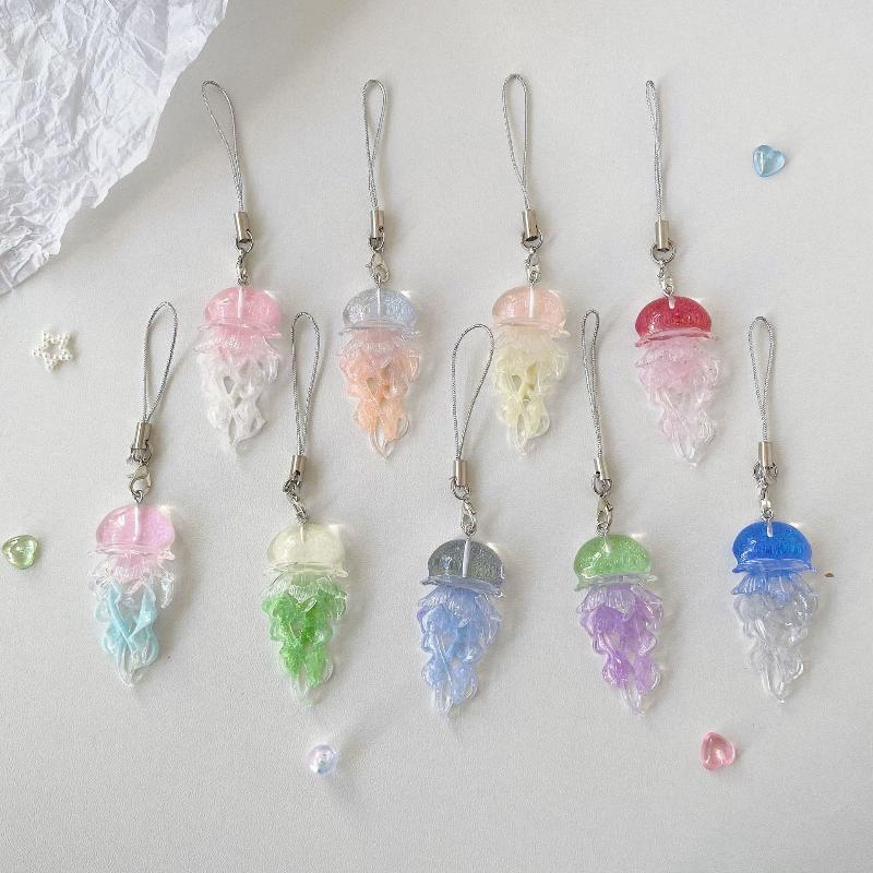 Car Accessories Bangkok - Creatieve Jelly Kleur Kwallen Charme Sleutelhanger