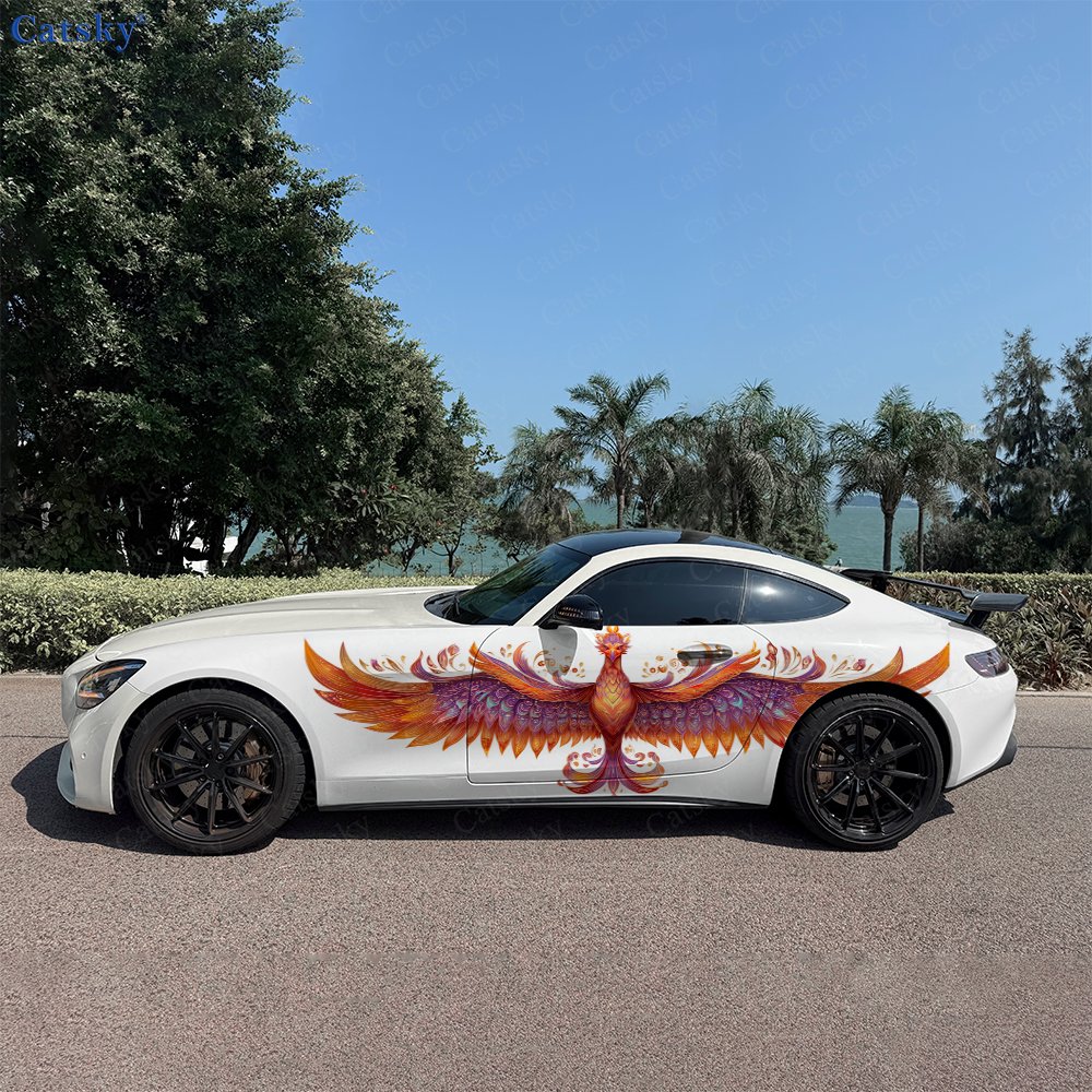 Car Accessories Phoenix - 2 stuks Blazing Phoenix auto zijstickers,