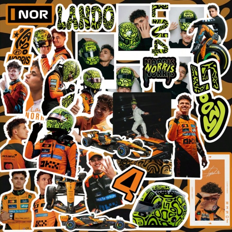 Car Accessories Quotes - 59-delige Lando Norris stickerset met race-thema