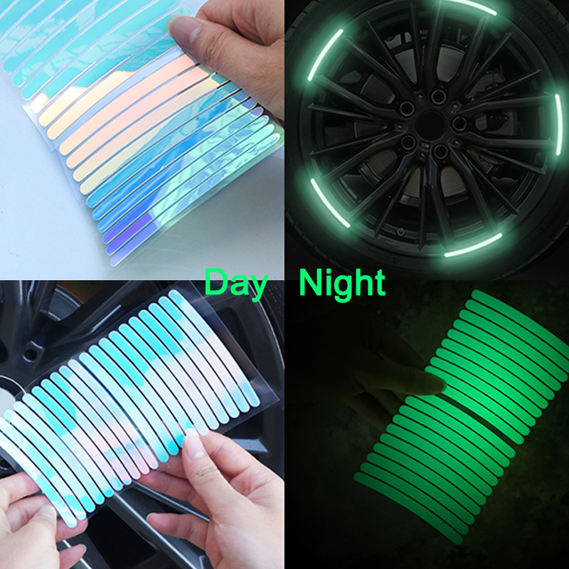 Car Accessories For Night Driving - 10/20/40PCS reflecterende stickers autowielen bandenstickers decoratie