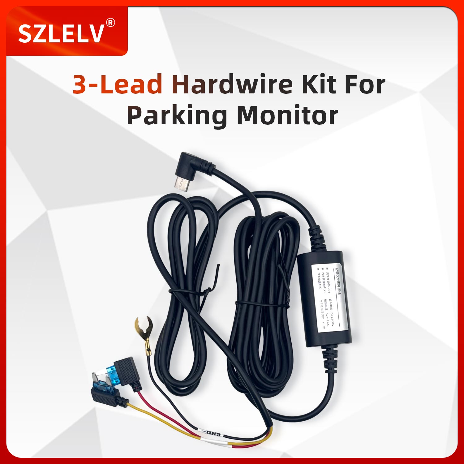 Car Dash Cam - 12V naar 5V 2.5A Type-C Hardwire