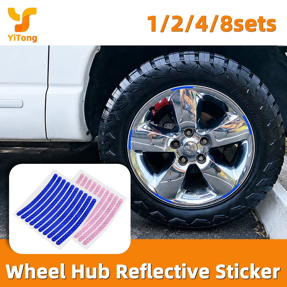 Car Accessories For Night Driving - Yitong Auto Wielnaaf Reflecterende Sticker Lichtgevende