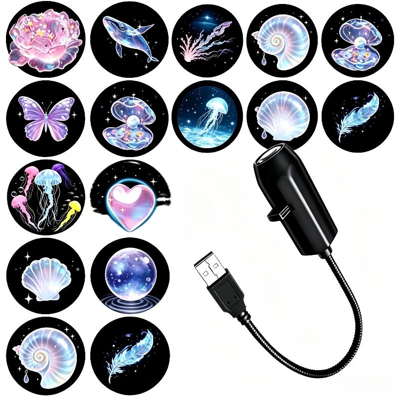Car Accessories Bangkok - Verstelbare USB Ocean Series Projectorlamp Kwallen