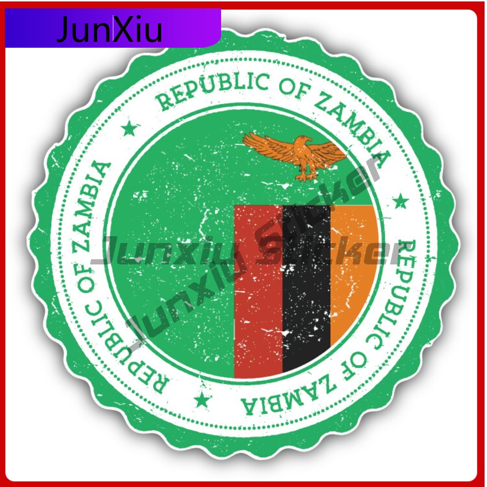 Car Accessories Zambia - Zambia Grunge World Flag Stamp Auto