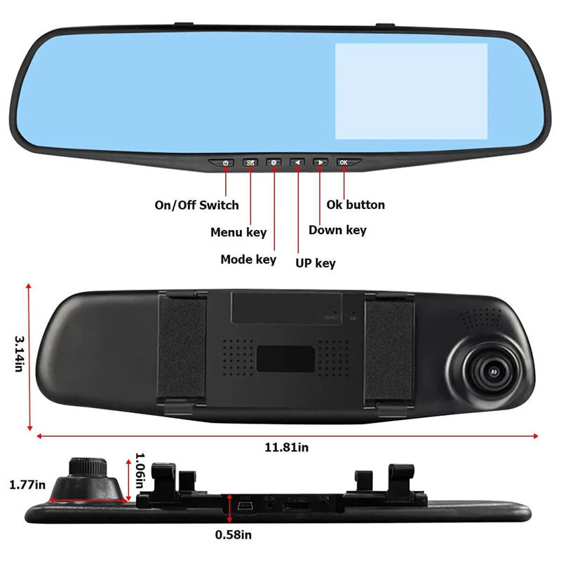 Spiegel Dashcam Fhd Dubbele Le - Car Dash Cam recensie en prijs