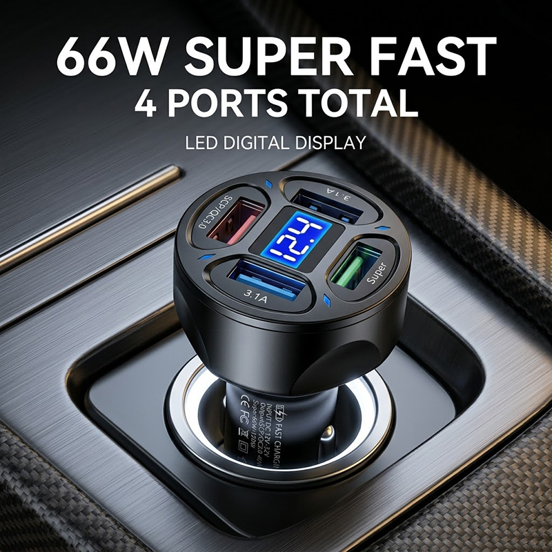 66W Multi-Port USB Autolader 4 - Car Dash Cam recensie en prijs